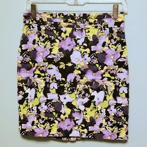 Loft pencil shirt, floral pattern.